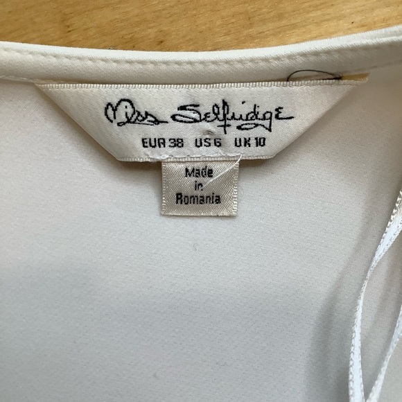 MISS SELFRIDGE Ivory Statement Sleeve Dress Size 6 - Picture 11 of 13